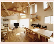 自然素材にこだわった家